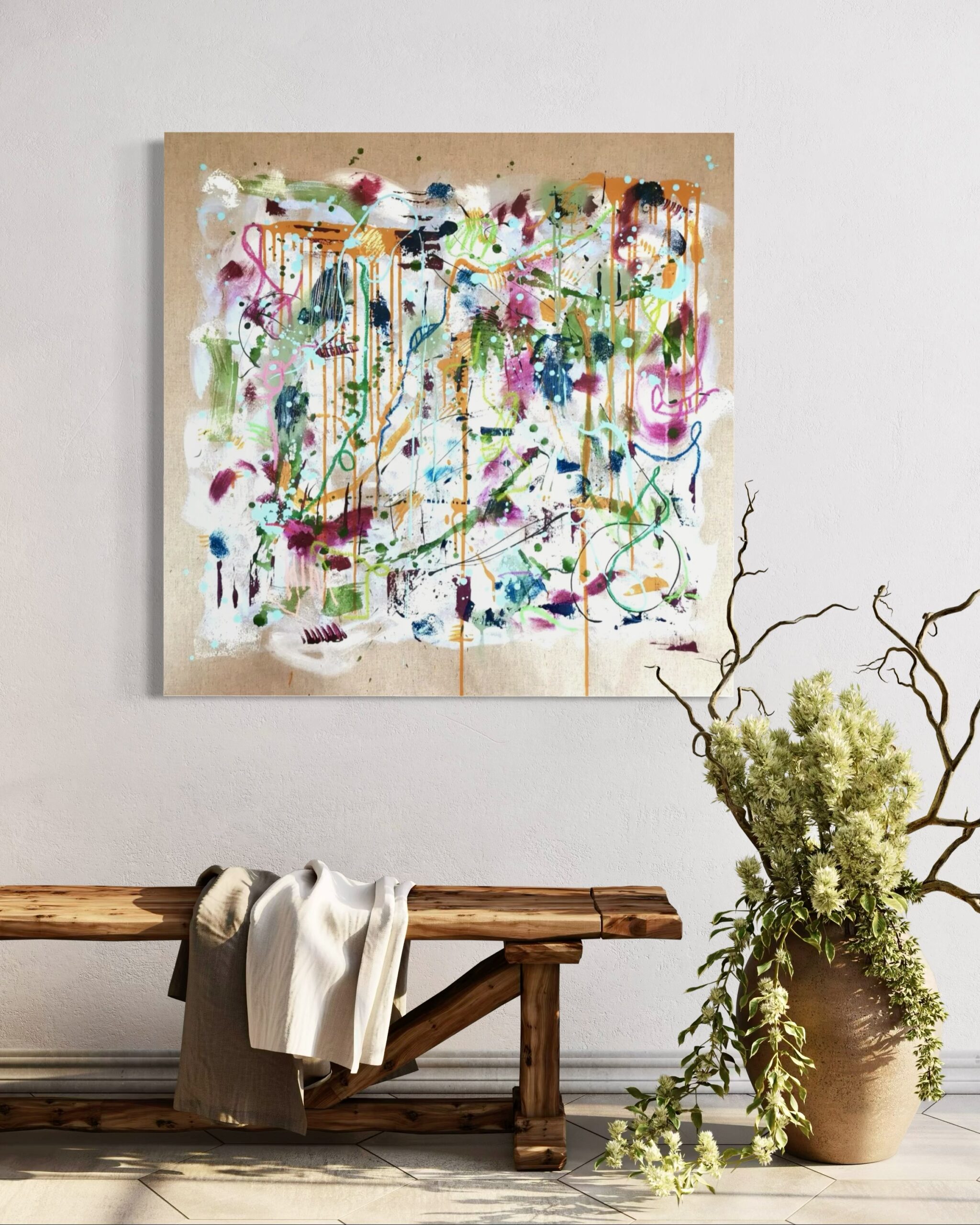 Bloom - Bleu - 90 x 90 cm – Image 4