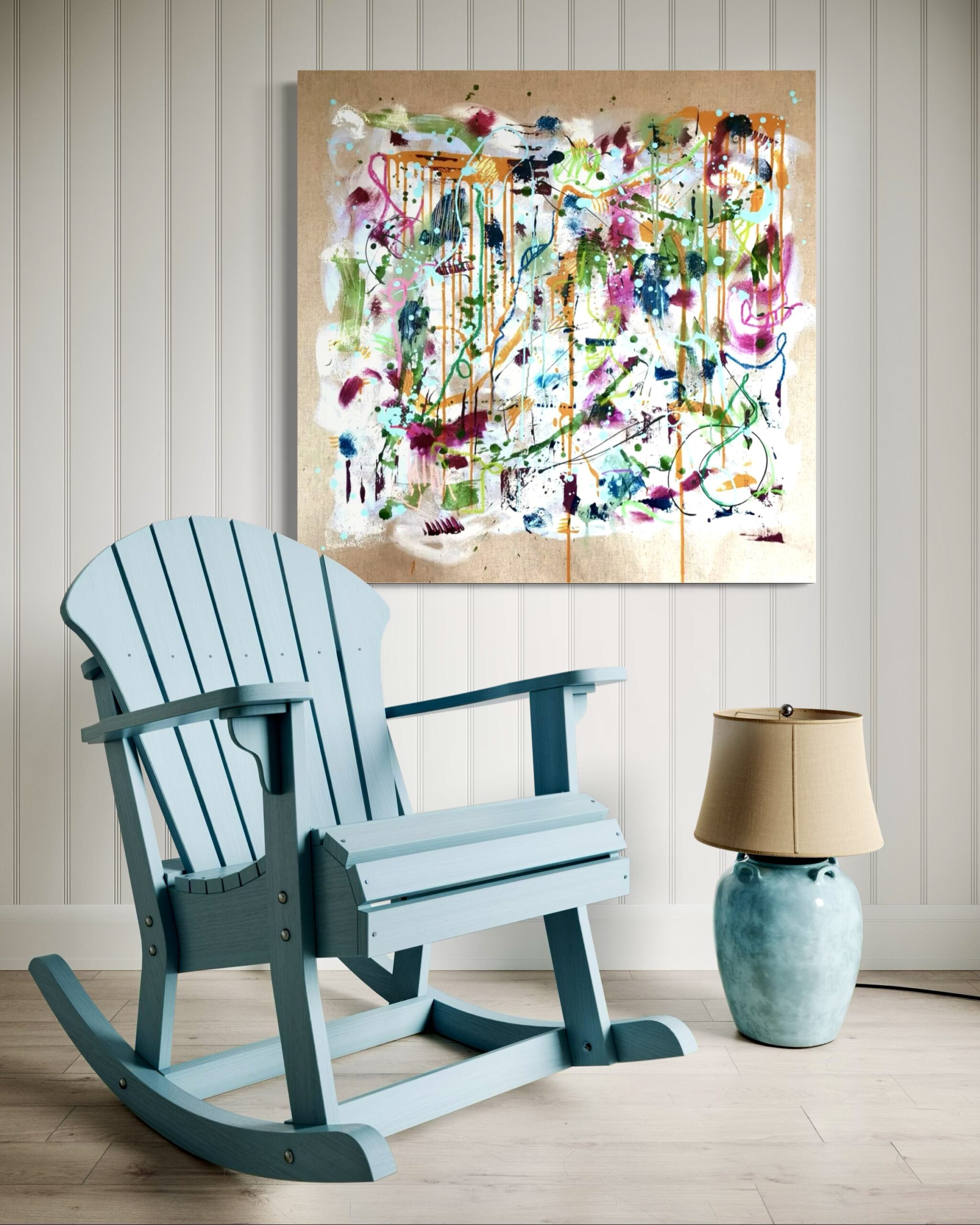 Bloom - Bleu - 90 x 90 cm – Image 3