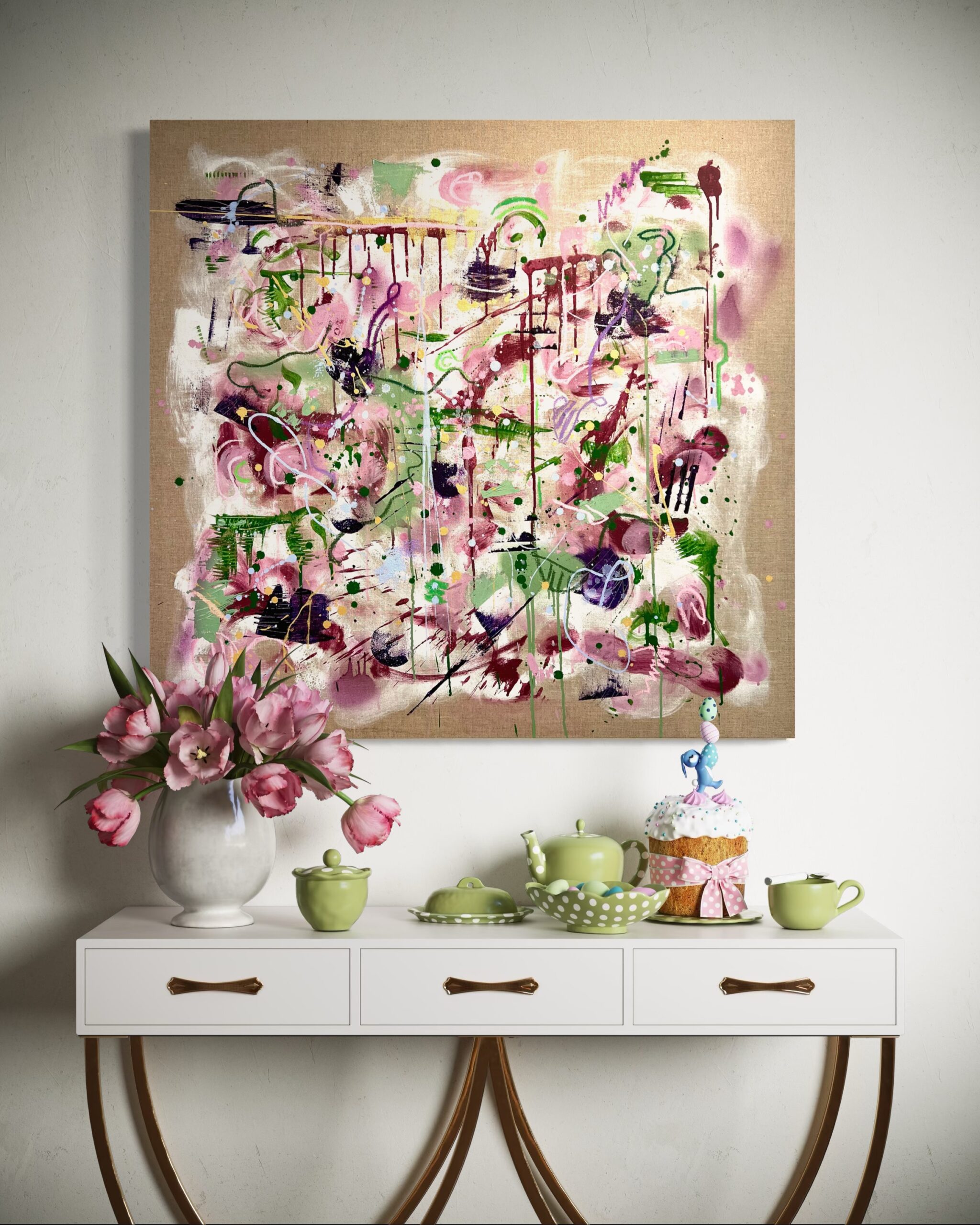 Bloom - Pink - 90 x 90 cm – Image 4
