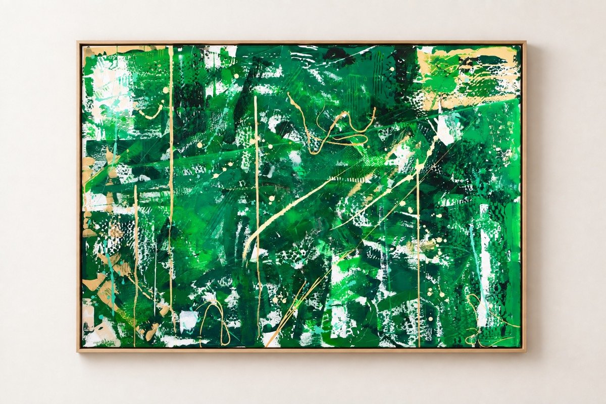 Greenwish, peinture abstraite d'Emilie Caeymaex, 2025